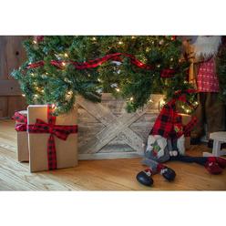 BarnwoodUSA Rustic Farmhouse Deluxe 27 in. W x 14.5 in. H, 37 in. Dia, White Wash Decorative Christmas Tree Box Collar