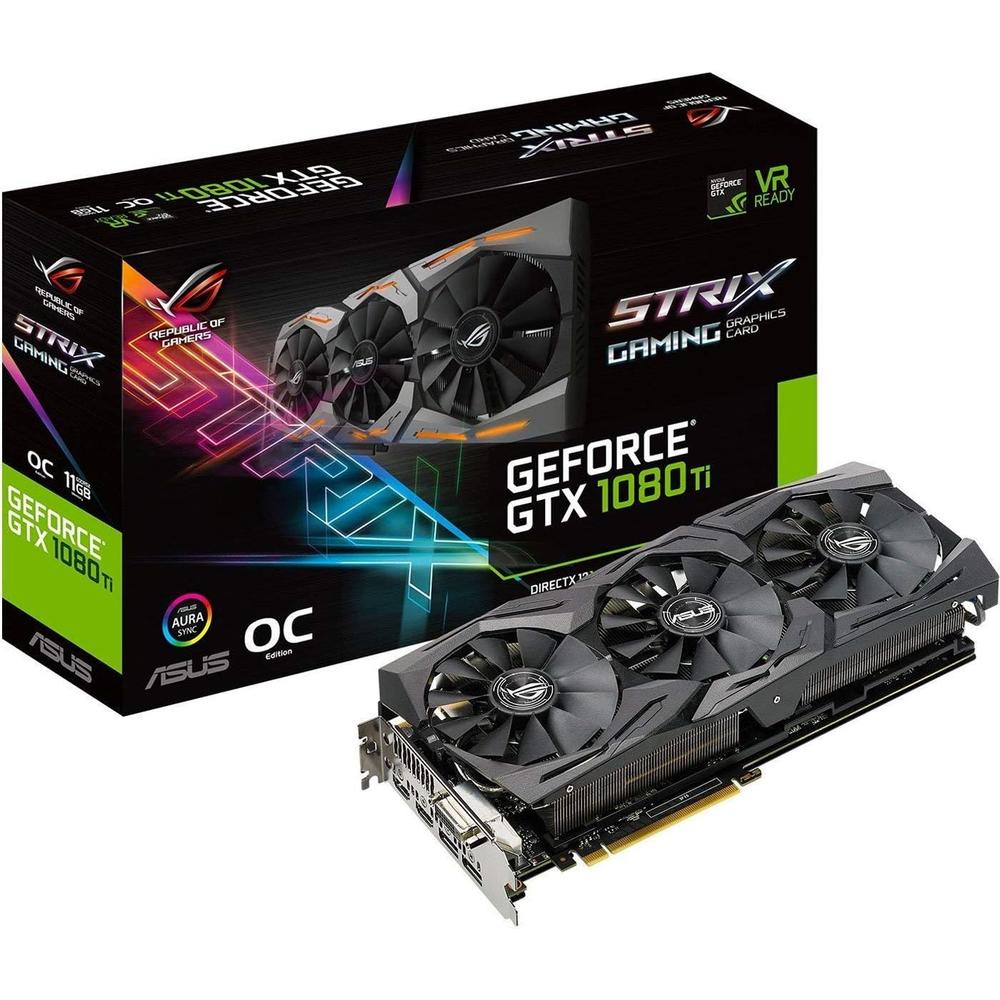 ASUS ROG GeForce GTX 1080 Ti DirectX 12 STRIX-GTX1080TI-11G-GAMING 11GB 352-Bit GDDR5X HDCP Ready SLI Support Video Card