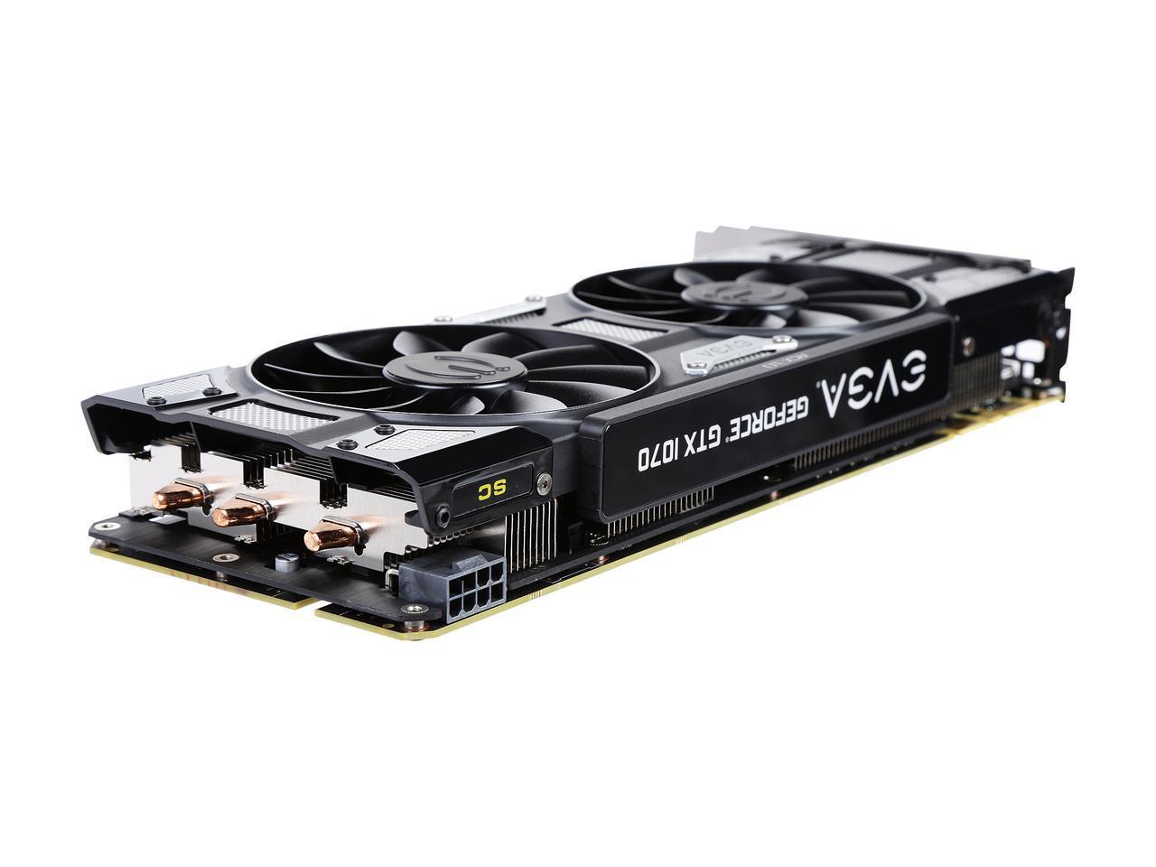 EVGA GeForce GTX 1070 SC GAMING ACX 3.0 Black Edition, 08G-P4-5173-KR, 8GB GDDR5, LED, DX12 OSD Support (PXOC) Video Graphics Ca