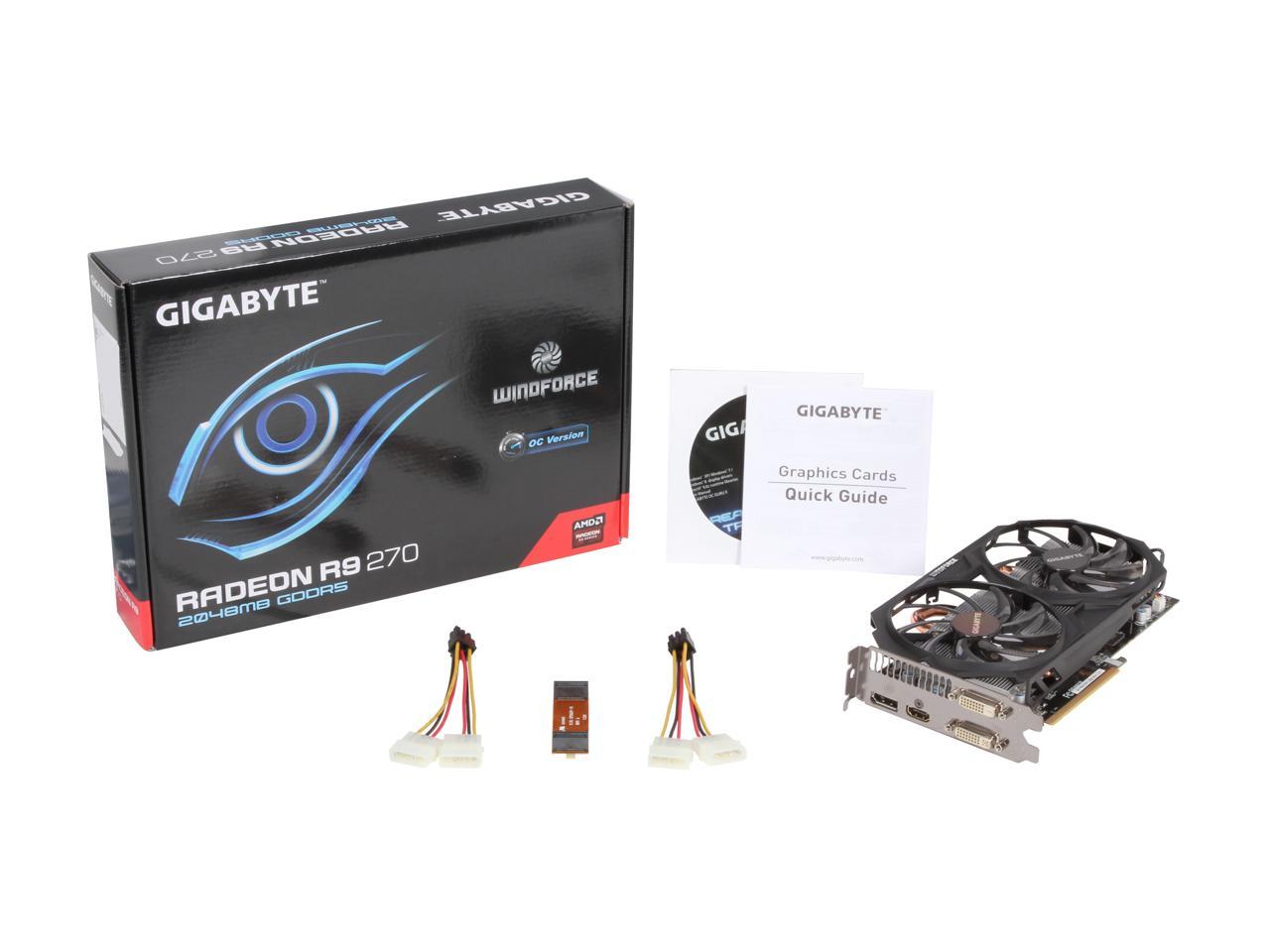 GIGABYTE Radeon R9 270 2GB GDDR5 PCI Express 3.0 Video Card