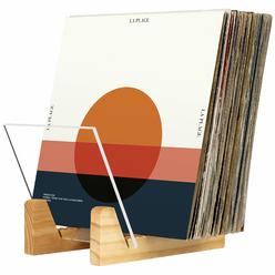 Hudson Hi-Fi Desktop Vinyl Record Storage 25-Album Display Holder - Featuring Sustainably Sourced Pine & Flame Polished