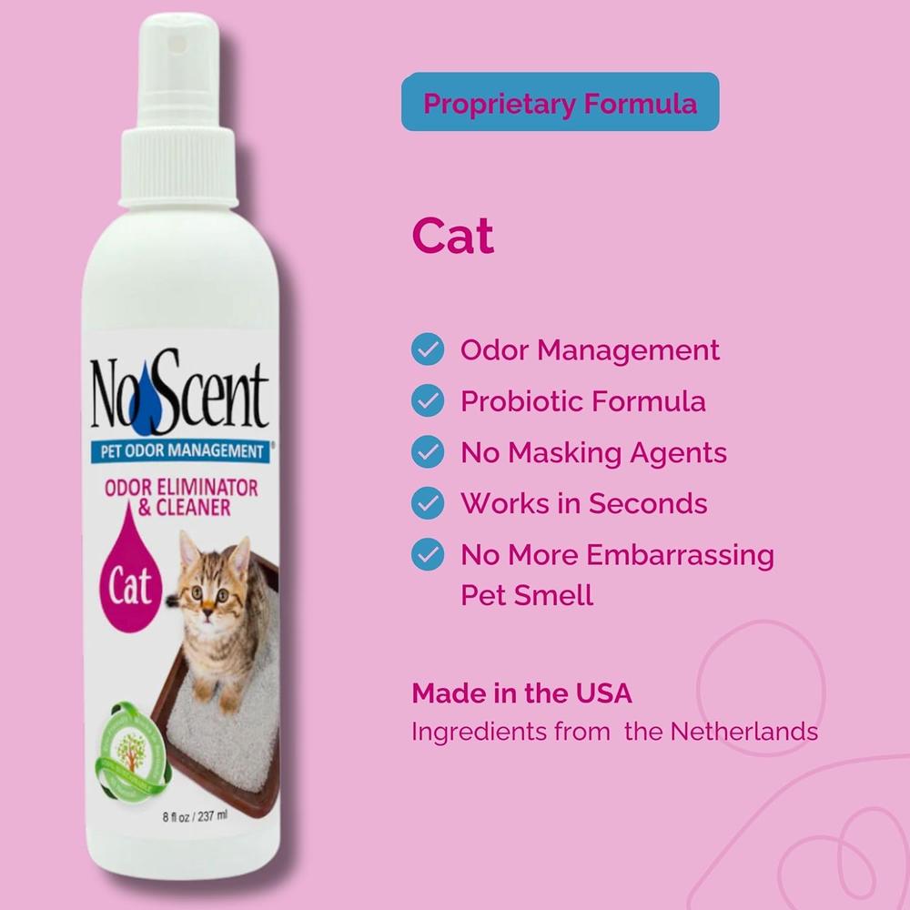 No Scent Cat Litter Box Cleaner for Odor & Stains, Daily Freshener for Furniture, Hard Surface, Fabric & Car (2 FL Oz)