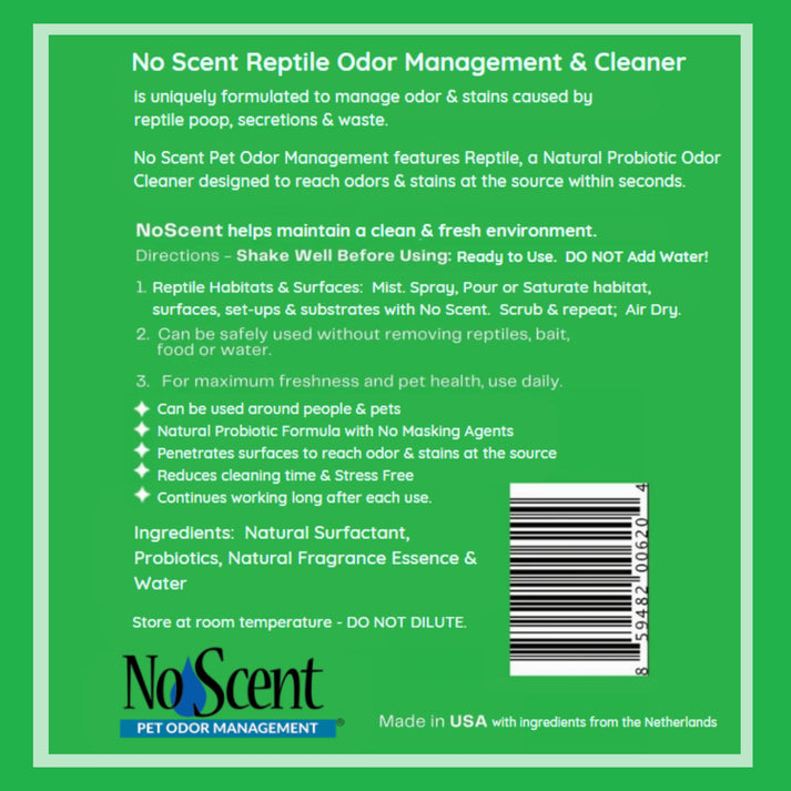 No Scent Reptile Tank Cleaner Spray, Lizard Terrarium Freshener & Pet Odor Management (32 Fl oz)