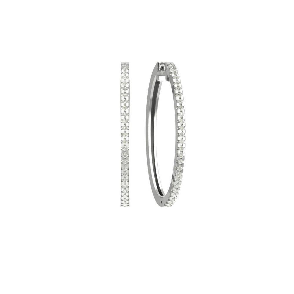 Araiya Fine Jewelry Sterling Silver Diamond Hoop Earrings (1 cttw, I-J Color, I2-I3 Clarity)