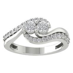 Araiya Fine Jewelry Sterling Silver Diamond Bypass Band Ring (3/4 cttw, I-J Color, I2-I3 Clarity)