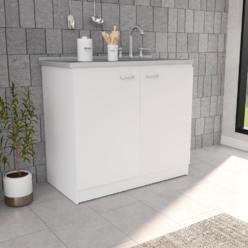 Depot E-Shop Salento Utility Sink With Cabinet, White