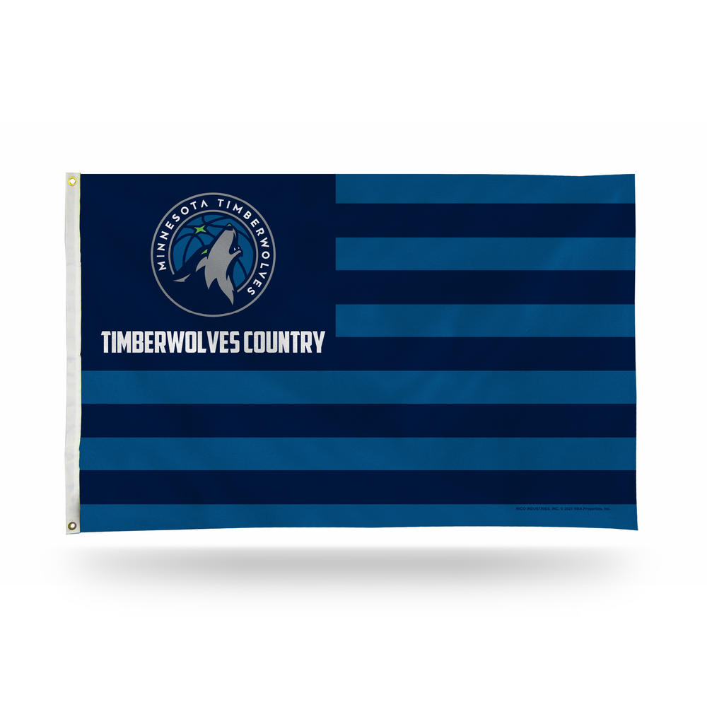 Rico Industries NBA Basketball Minnesota Timberwolves Country 3' x 5' Banner Flag