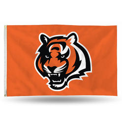 Rico 3' x 5' Orange and Black NFL Cincinnati Bengals Rectangular Banner Flag