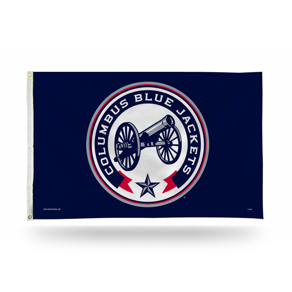 Rico Industries NHL Hockey Columbus Blue Jackets Cannon Circle LogoNavy 3' x 5' Banner Flag