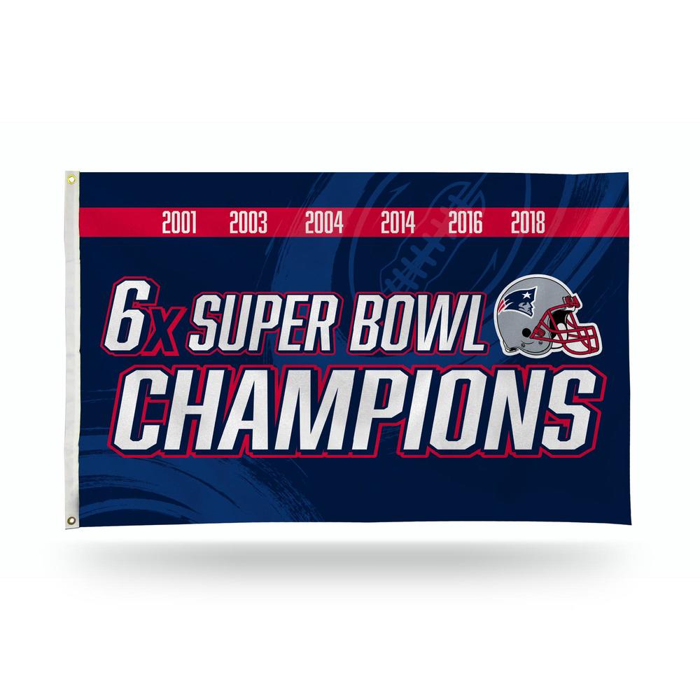 Rico Industries NFL Football New England Patriots Multi Champ 3' x 5' Banner Flag