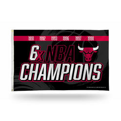Rico Industries NBA Basketball Chicago Bulls Multi Champ 3' x 5' Banner Flag