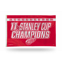 Rico Industries NHL Hockey Detroit Red Wings Multi Champ 3' x 5' Banner Flag