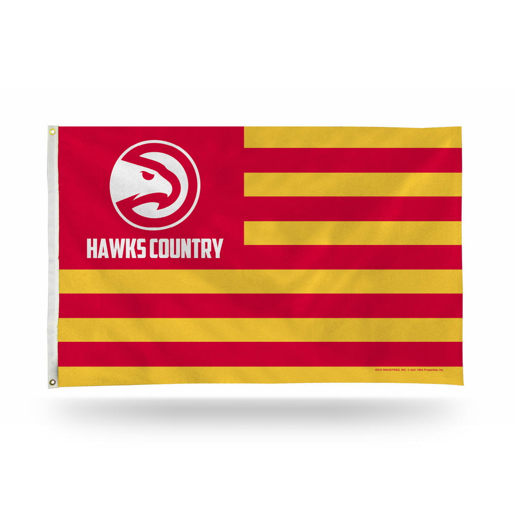 Rico Industries NBA Basketball Atlanta Hawks Country 3' x 5' Banner Flag
