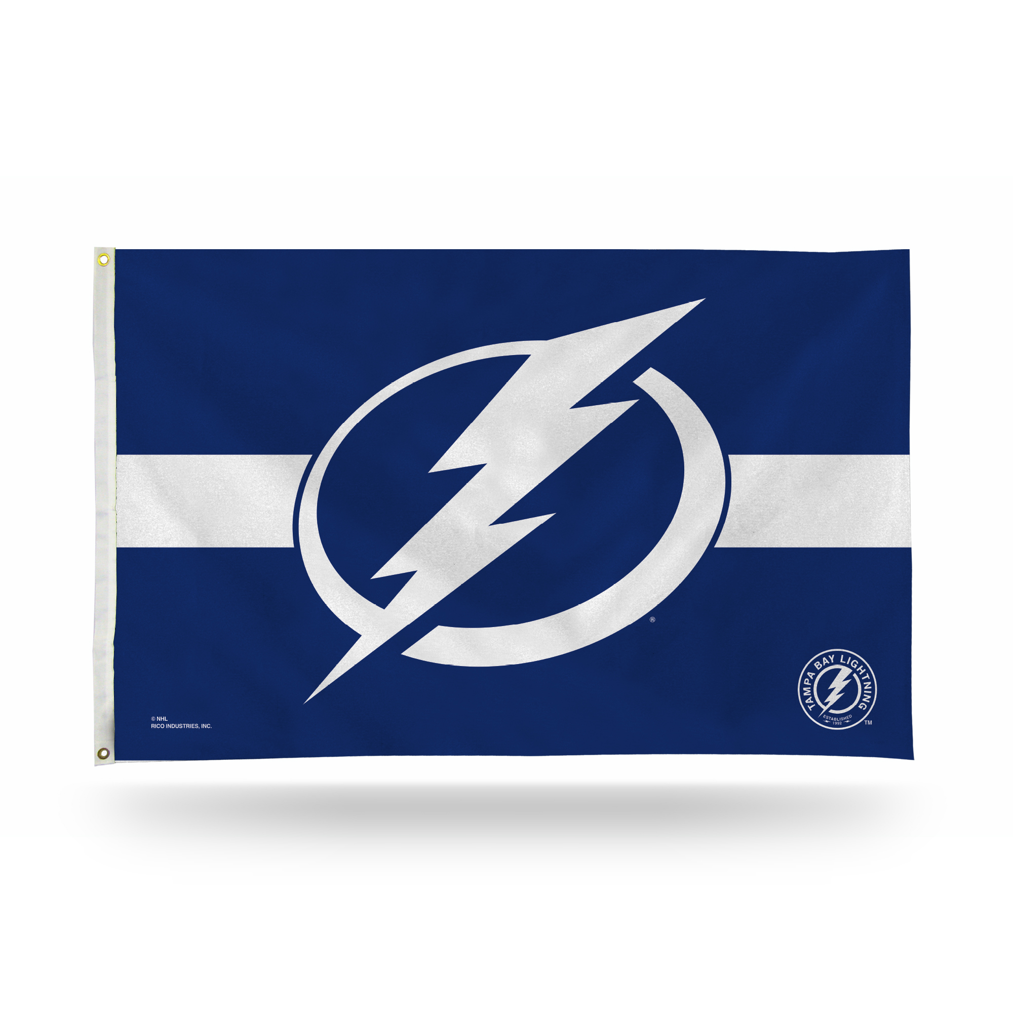 Rico Industries NHL Hockey Tampa Bay Lightning Blue with Whit Stripe 3' x 5' Banner Flag