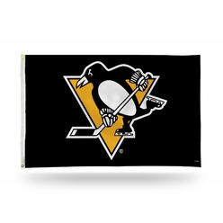 Rico 3' x 5' Black and Yellow NHL Pittsburgh Penguins Rectangular Banner Flag