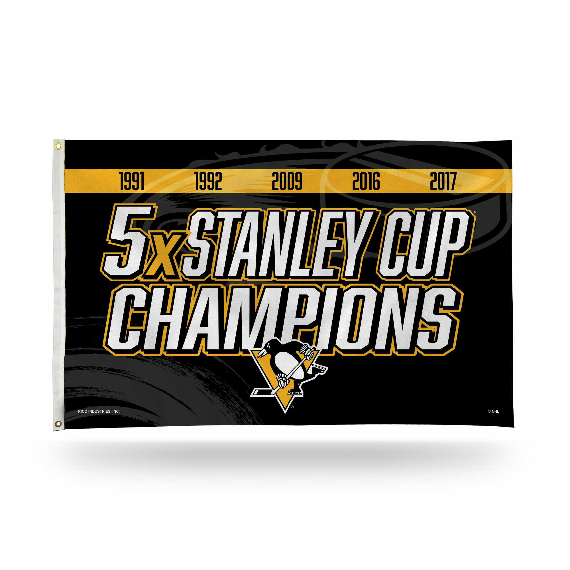 Rico Industries NHL Hockey Pittsburgh Penguins Multi Champ 3' x 5' Banner Flag