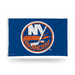 Rico 3' x 5' Orange and White NHL New York Islanders Rectangular Banner Flag