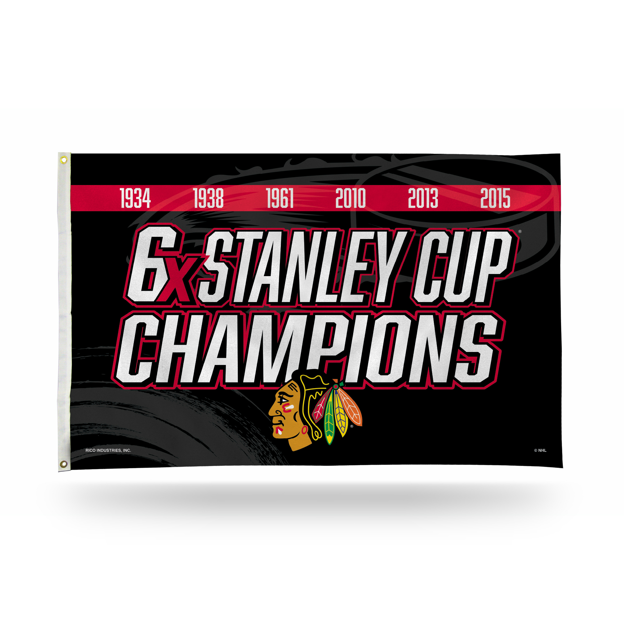 Rico Industries NHL Hockey Chicago Blackhawks Multi Champ 3' x 5' Banner Flag