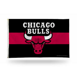 Rico Industries NBA Basketball Chicago Bulls Black with Red Stripe 3' x 5' Banner Flag