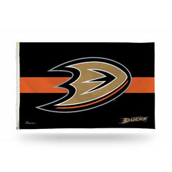Rico Industries NHL Hockey Anaheim Ducks Black with Orange Stripe 3' x 5' Banner Flag