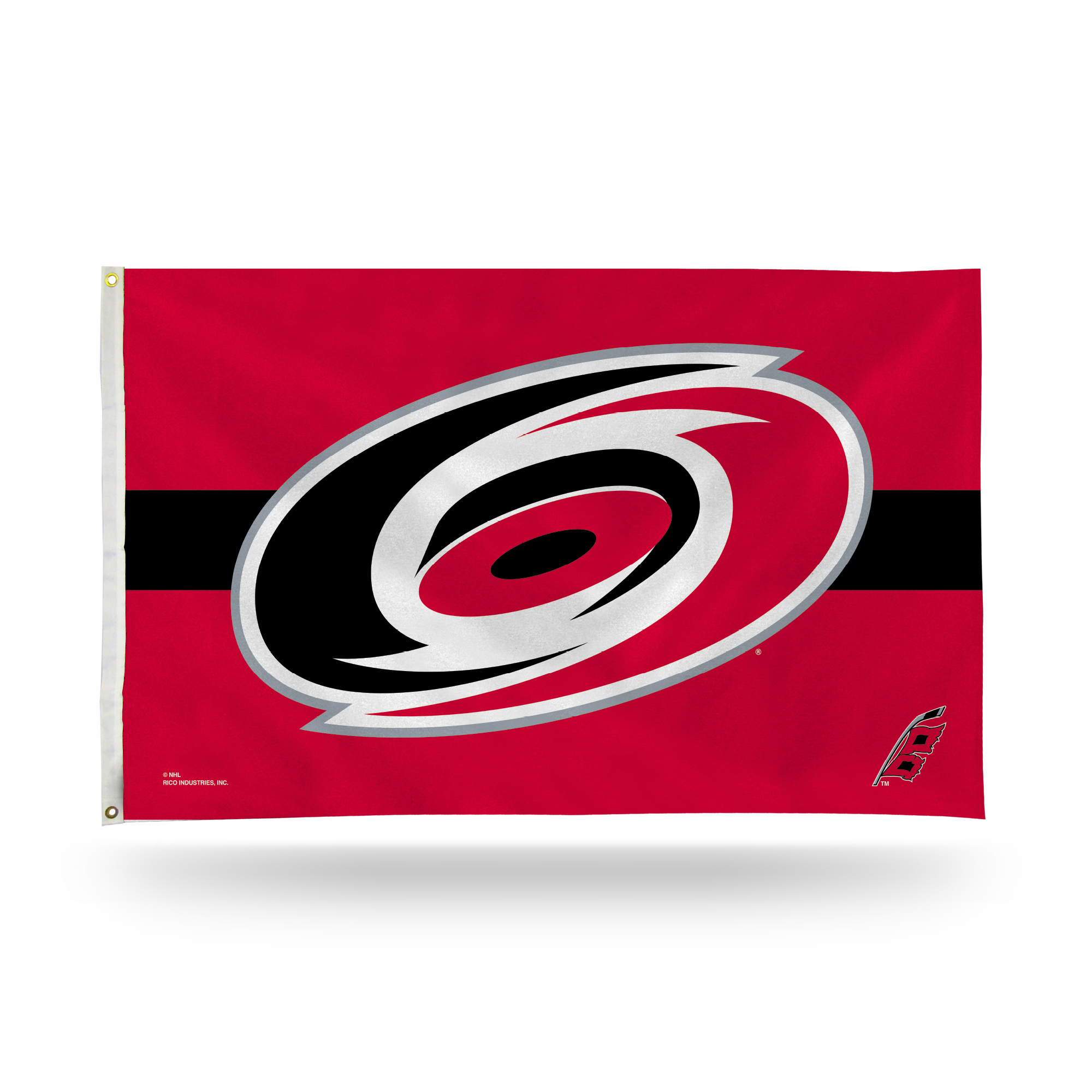 Rico Industries NHL Hockey Carolina Hurricanes Red with Black Stripe 3' x 5' Banner Flag