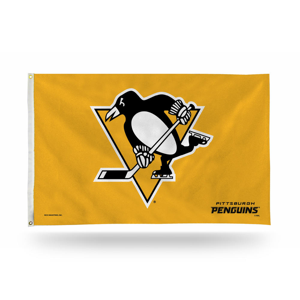 Rico Industries NHL Hockey Pittsburgh Penguins Gold 3' x 5' Banner Flag