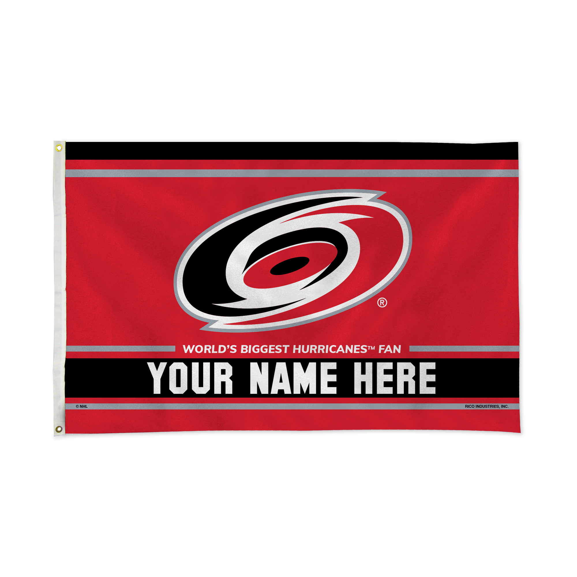 Rico Industries NHL Hockey Carolina Hurricanes  Personalized 3' x 5' Banner Flag