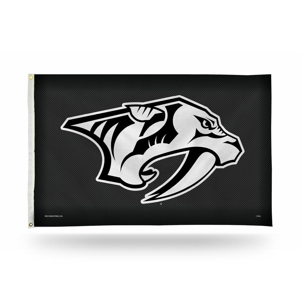Rico Industries NHL Hockey Nashville Predators Carbon Fiber 3' x 5' Banner Flag