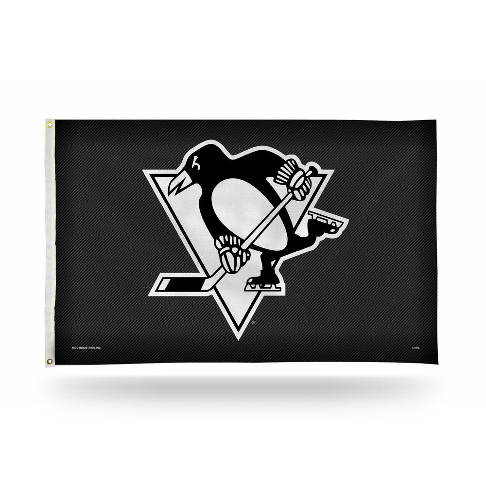 Rico Industries NHL Hockey Pittsburgh Penguins Carbon Fiber 3' x 5' Banner Flag
