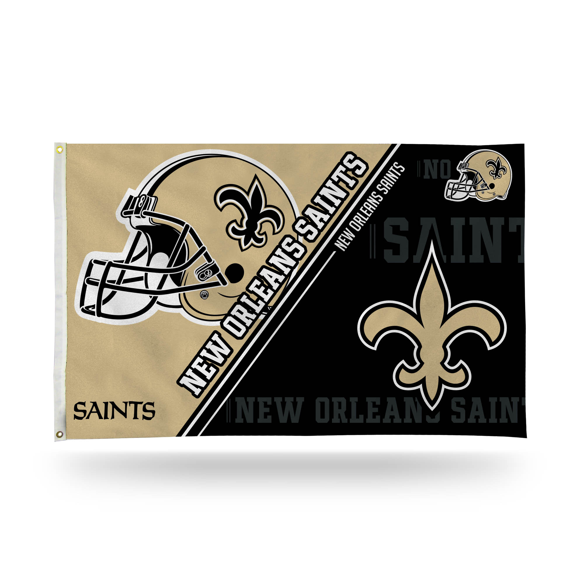 Rico Industries NFL Football New Orleans Saints Dual-Logo 3' x 5' Banner Flag