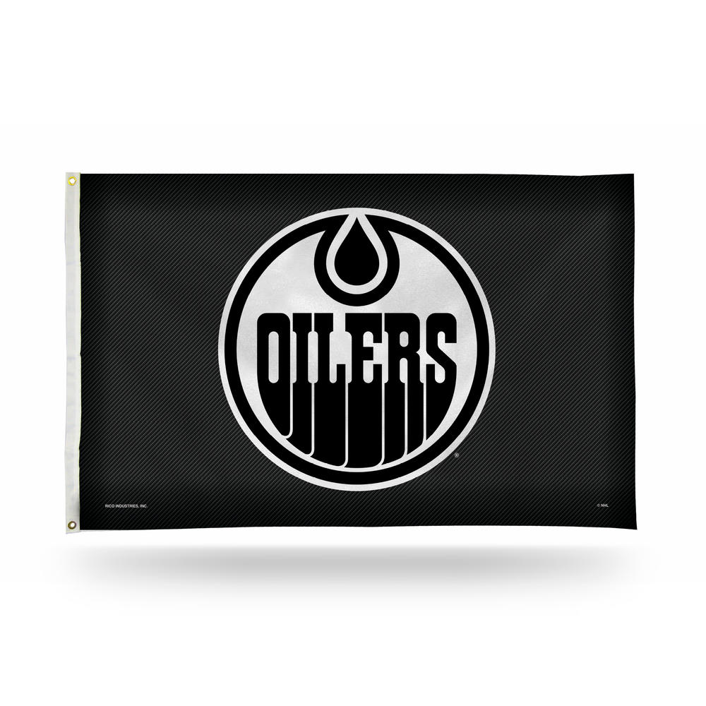 Rico Industries NHL Hockey Edmonton Oilers Carbon Fiber 3' x 5' Banner Flag