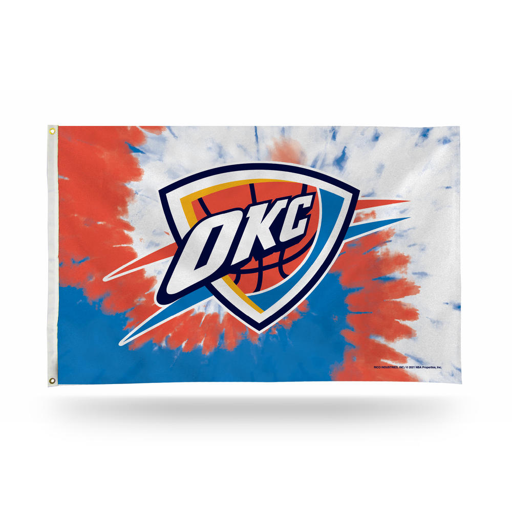 Rico Industries NBA Basketball Oklahoma City Thunder Tie-Dye 3' x 5' Banner Flag