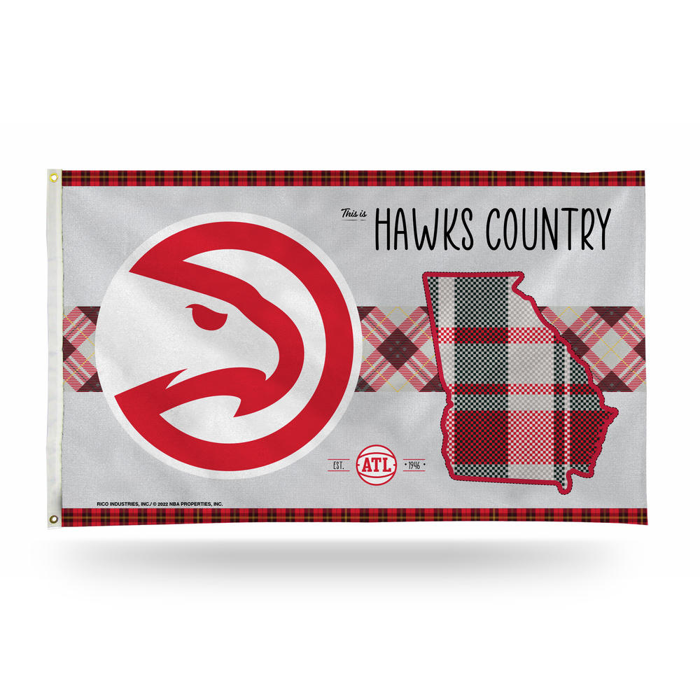 Rico Industries NBA Basketball Atlanta Hawks This is Hawks Country 3' x 5' Banner Flag