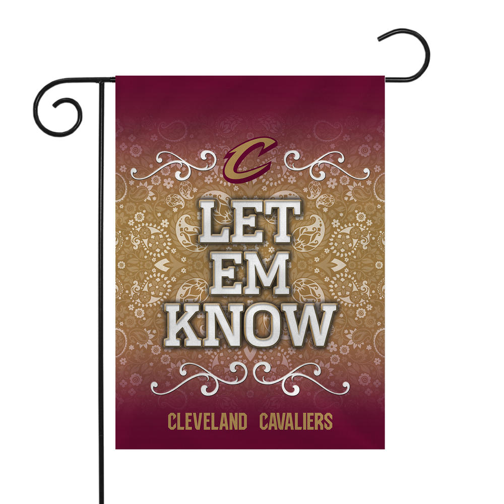 Rico Industries NBA Basketball Cleveland Cavaliers "Let Em Know" Double Sided Garden Flag