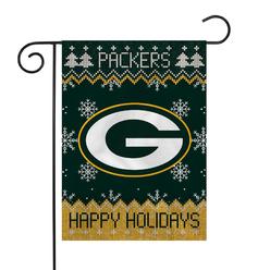 Rico Industries NFL Football Green Bay Packers Winter/Snowflake Double Sided Garden Flag