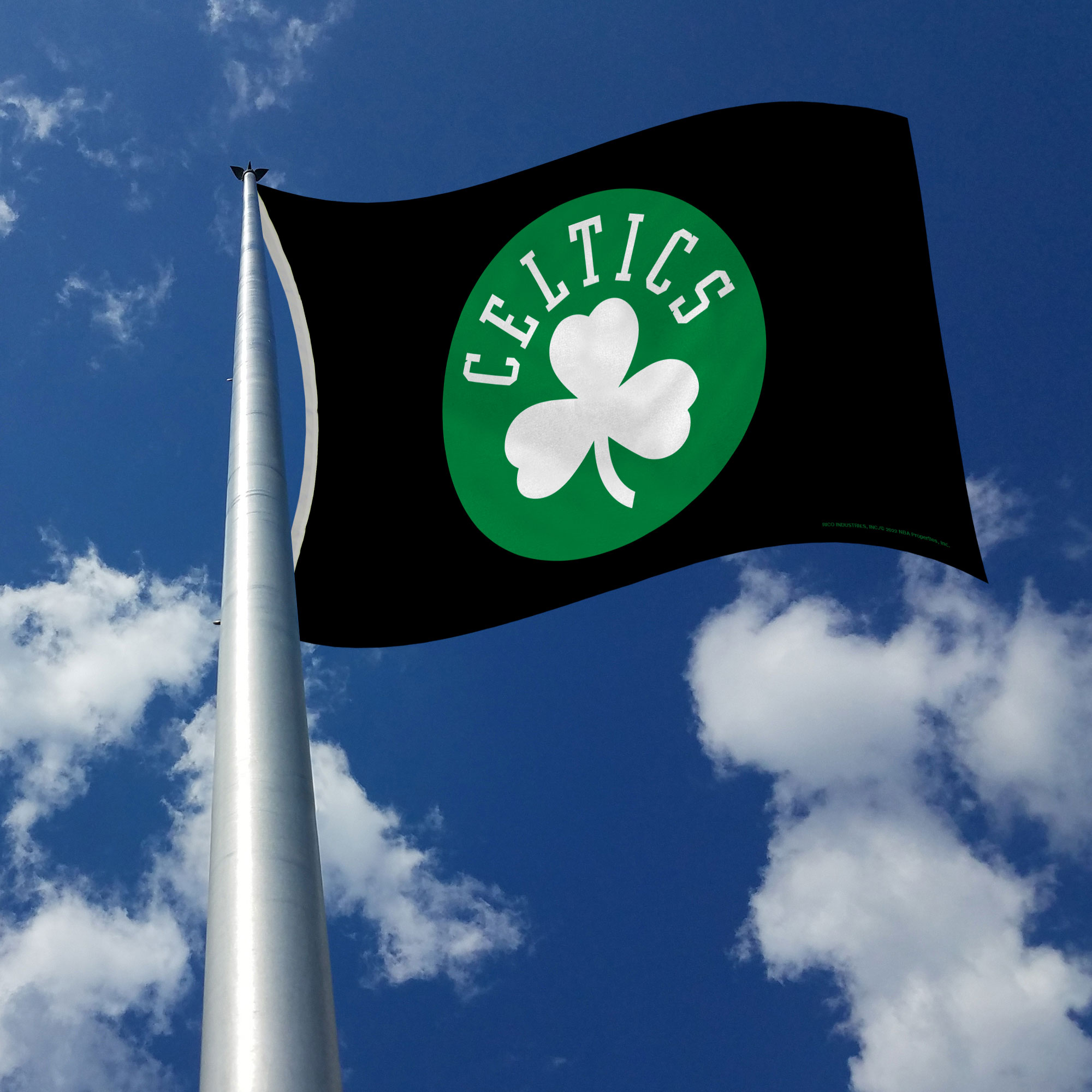 Rico Industries NBA Basketball Boston Celtics Shamrock - Black 3' x 5' Banner Flag