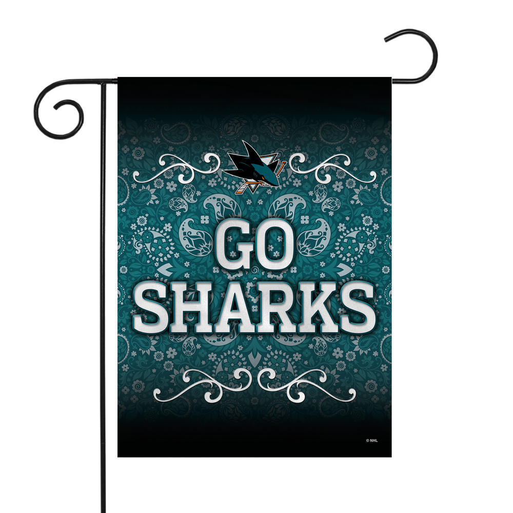Rico Industries NHL Hockey San Jose Sharks Go Sharks Double Sided Garden Flag