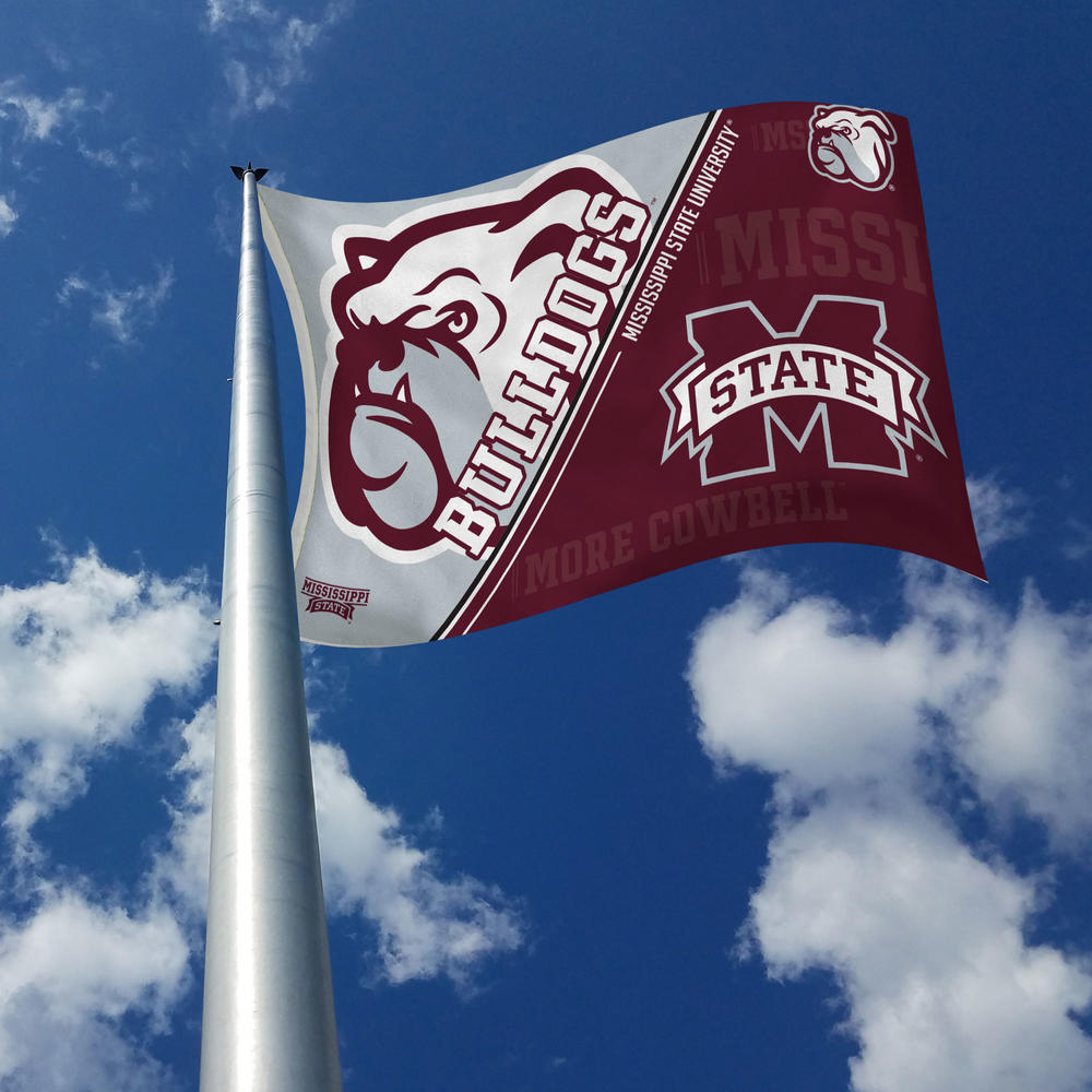 Rico Industries NCAA  Mississippi State Bulldogs Dual-Logo 3' x 5' Banner Flag