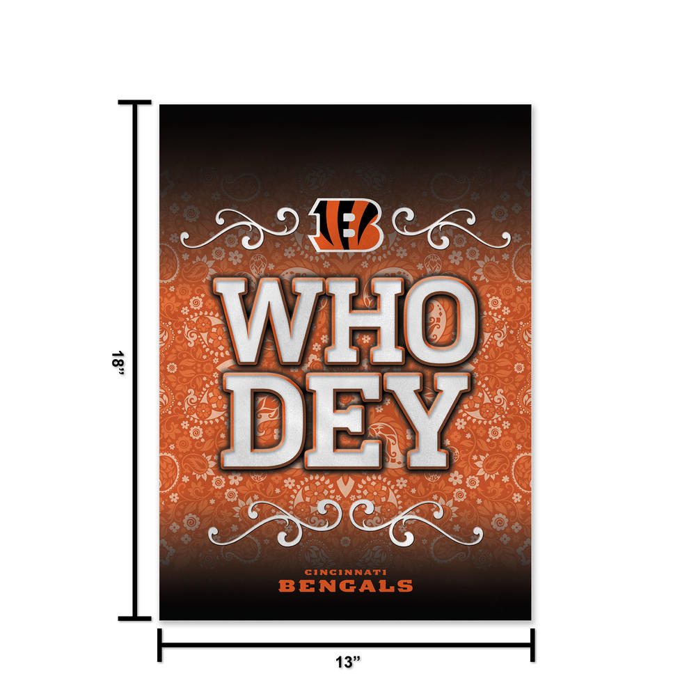 Rico Industries NFL Football Cincinnati Bengals "Who Dey" Double Sided Garden Flag