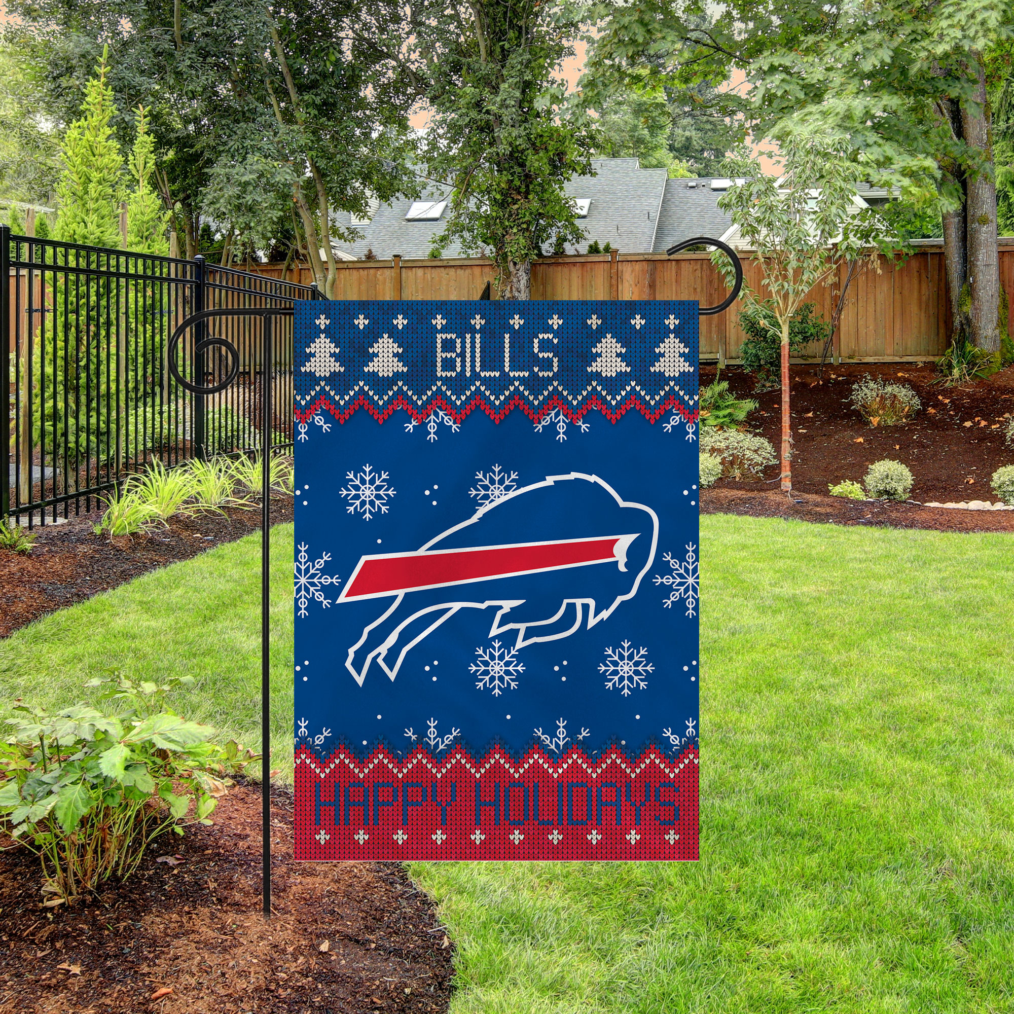 Rico Industries NFL Football Buffalo Bills Winter/Snowflake Double Sided Garden Flag