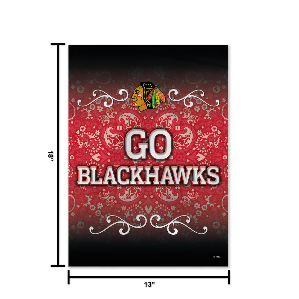 Rico Industries NHL Hockey Chicago Blackhawks Go Blackhawks Double Sided Garden Flag