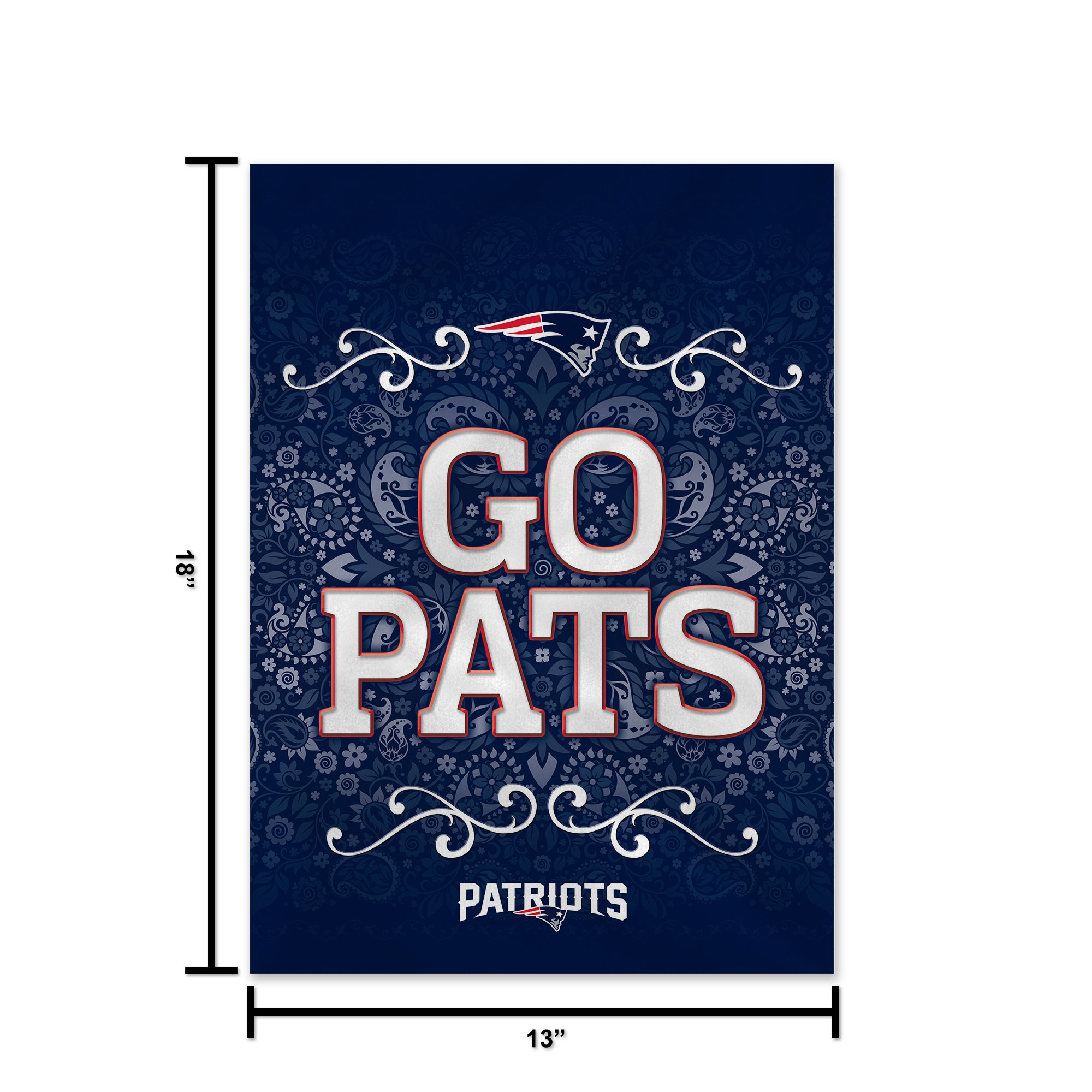 Rico Industries NFL Football New England Patriots Go Pats Double Sided Garden Flag