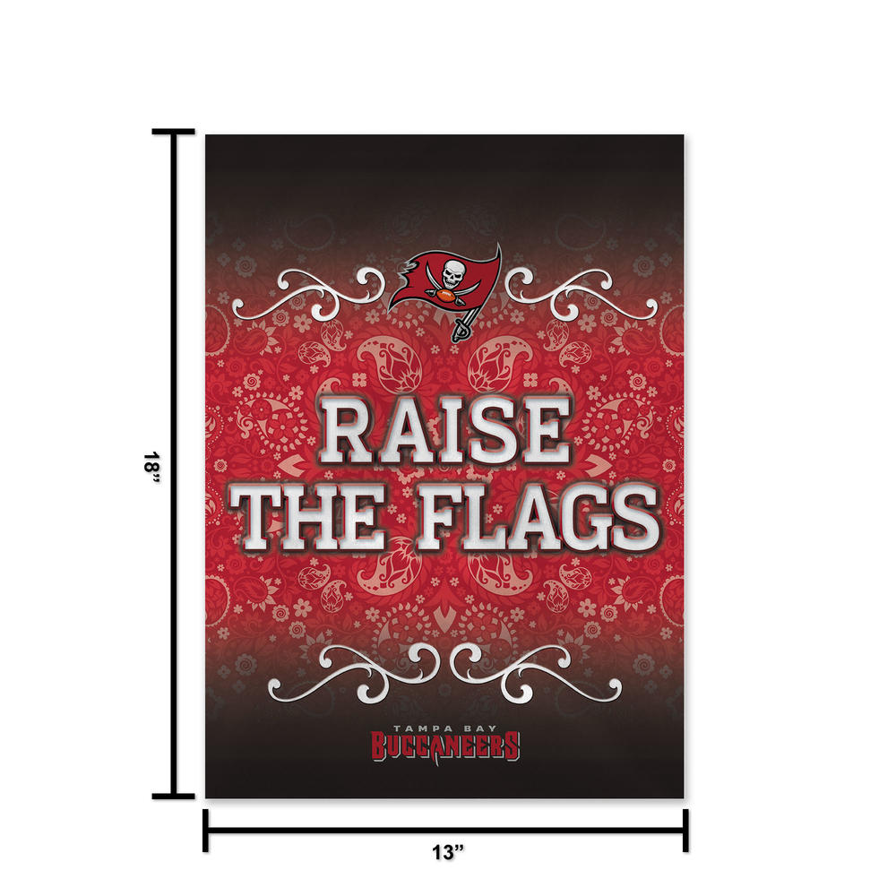Rico Industries NFL Football Tampa Bay Buccaneers "Raise The Flags" Double Sided Garden Flag