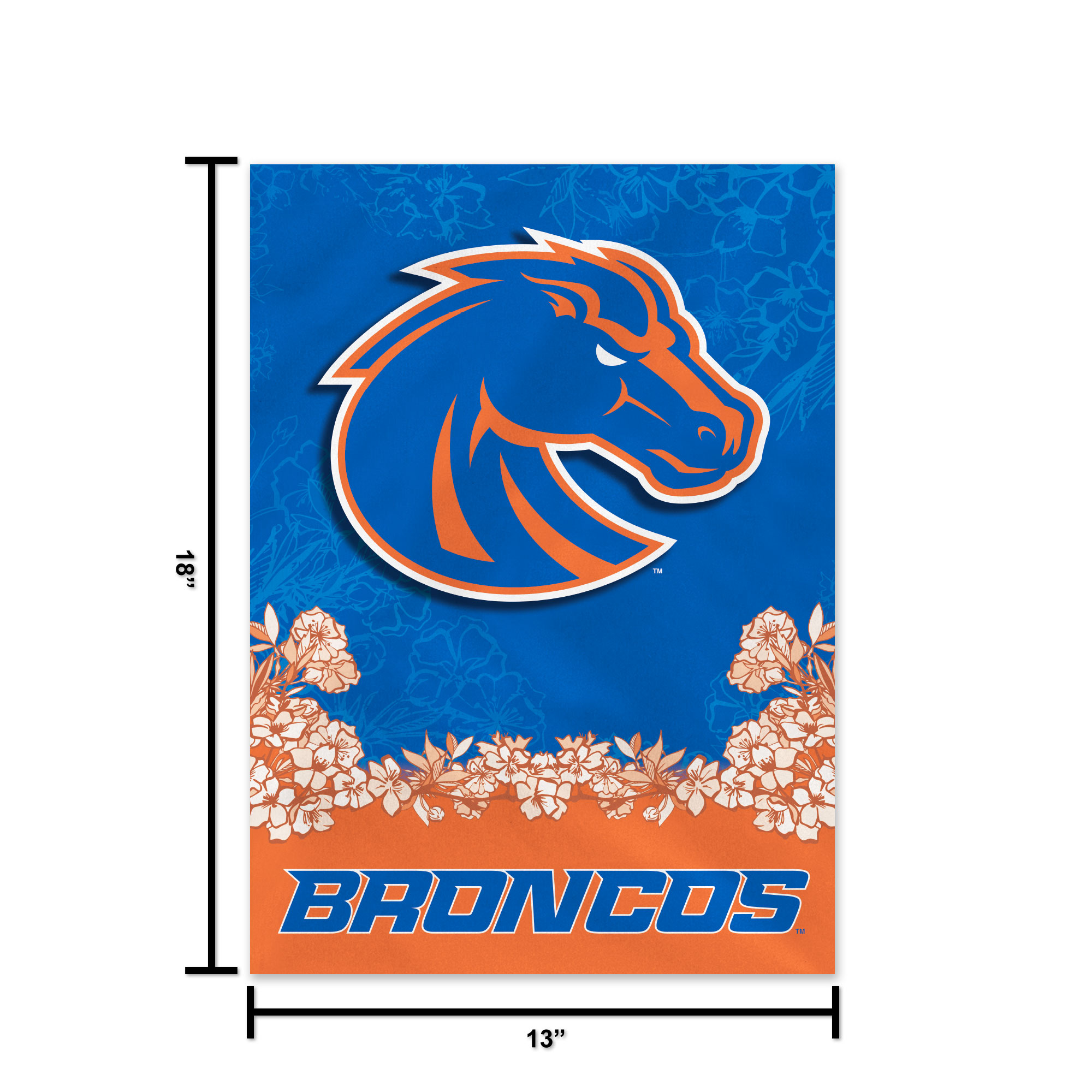 Rico Industries NCAA  Boise State Broncos Primary Double Sided Garden Flag