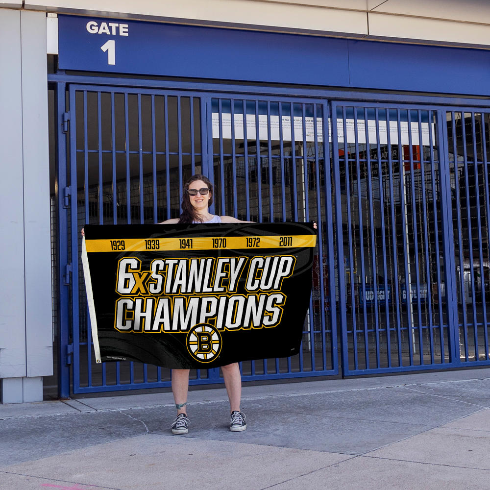 Rico Industries NHL Hockey Boston Bruins Multi Champ 3' x 5' Banner Flag
