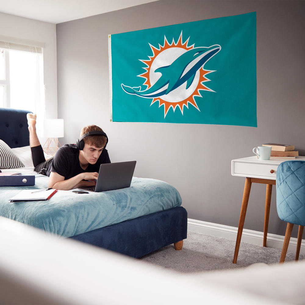 Rico Industries NFL Football Miami Dolphins Standard 3' x 5' Banner Flag