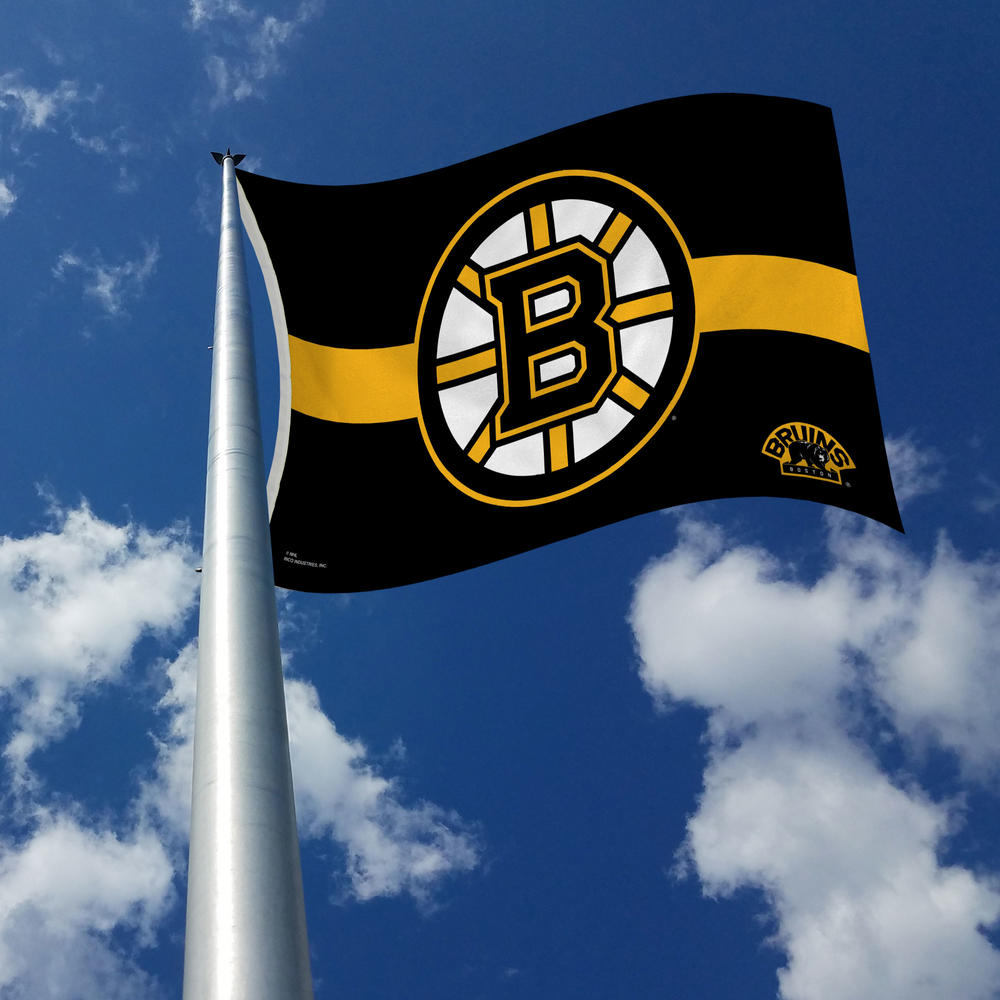 Rico Industries NHL Hockey Boston Bruins Black with Gold Stripe 3' x 5' Banner Flag
