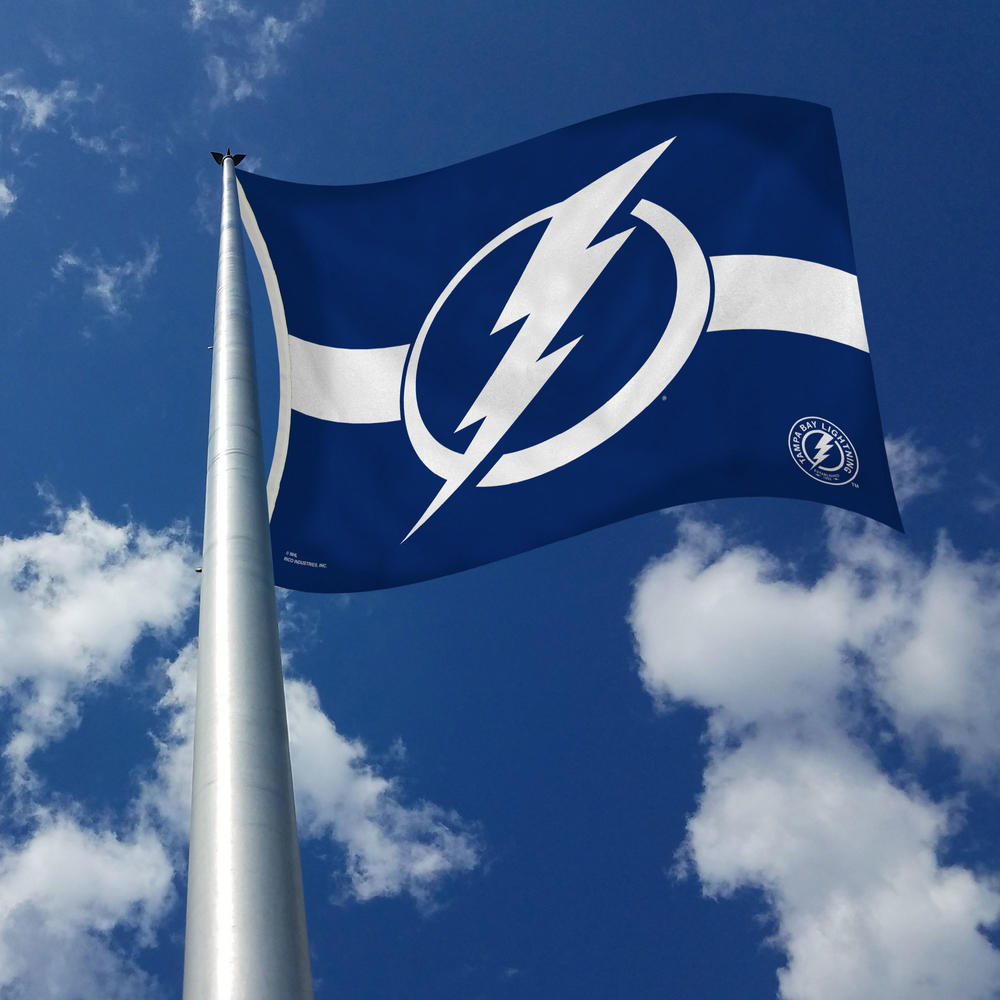 Rico Industries NHL Hockey Tampa Bay Lightning Blue with Whit Stripe 3' x 5' Banner Flag