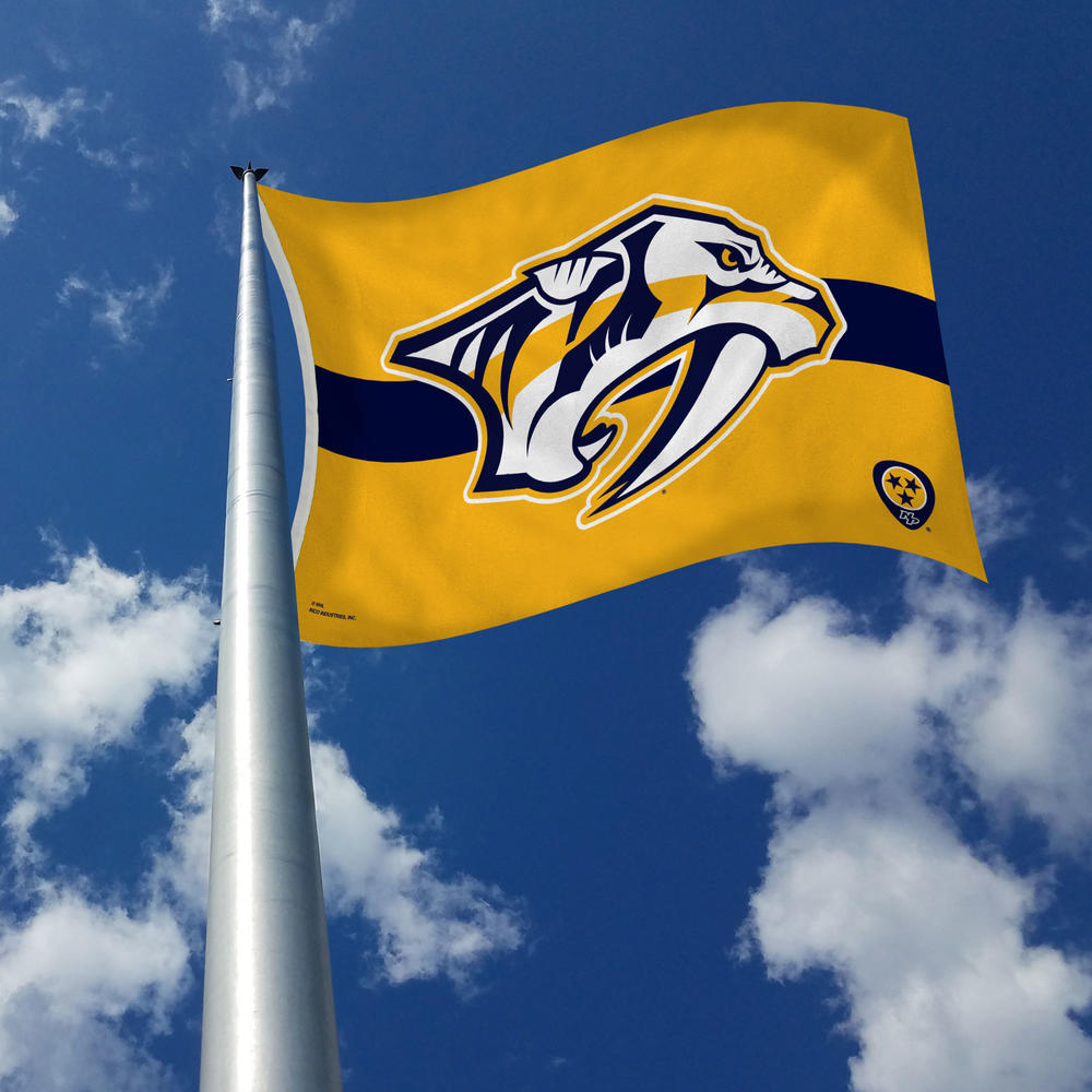 Rico Industries NHL Hockey Nashville Predators Yellow with Navy Stripe 3' x 5' Banner Flag