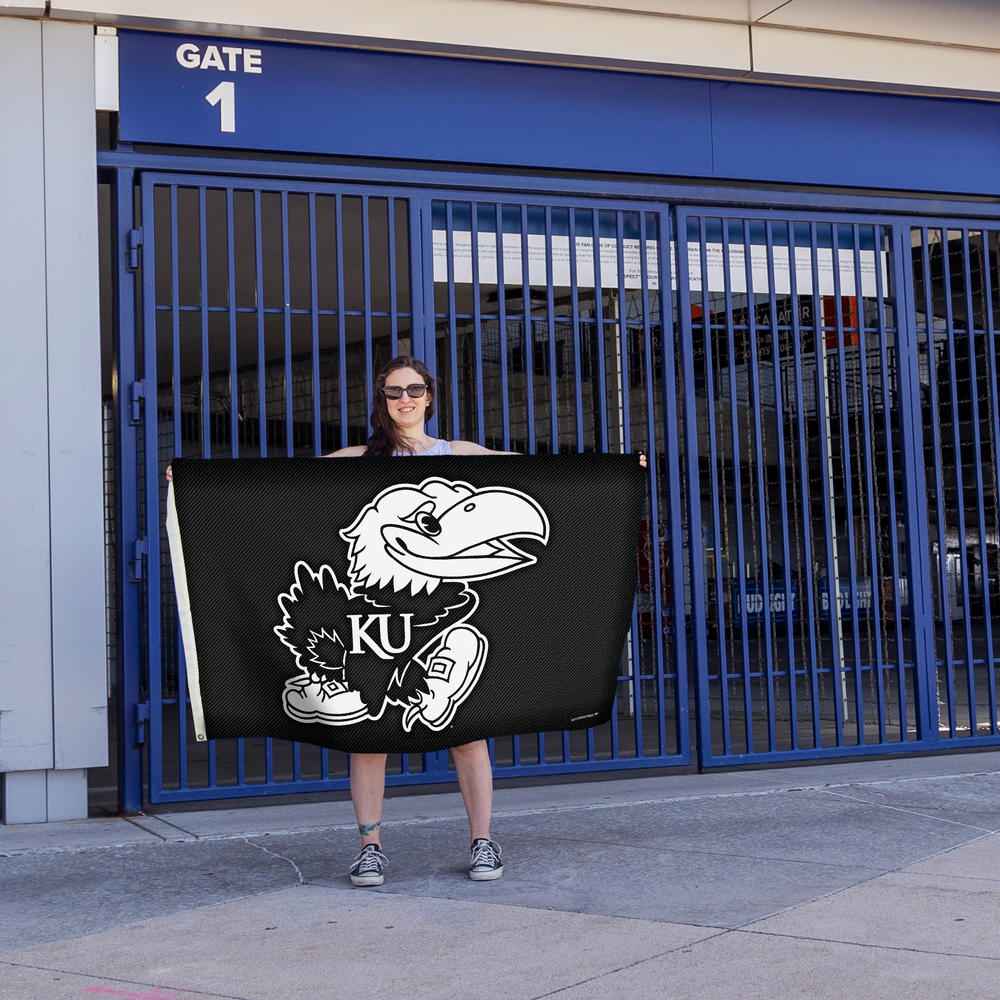 Rico Industries NCAA  Kansas Jayhawks Carbon Fiber 3' x 5' Banner Flag